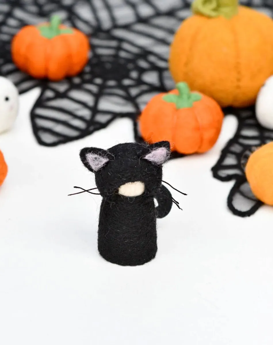 Felt Black Cat Peg Doll - Tara Treasures