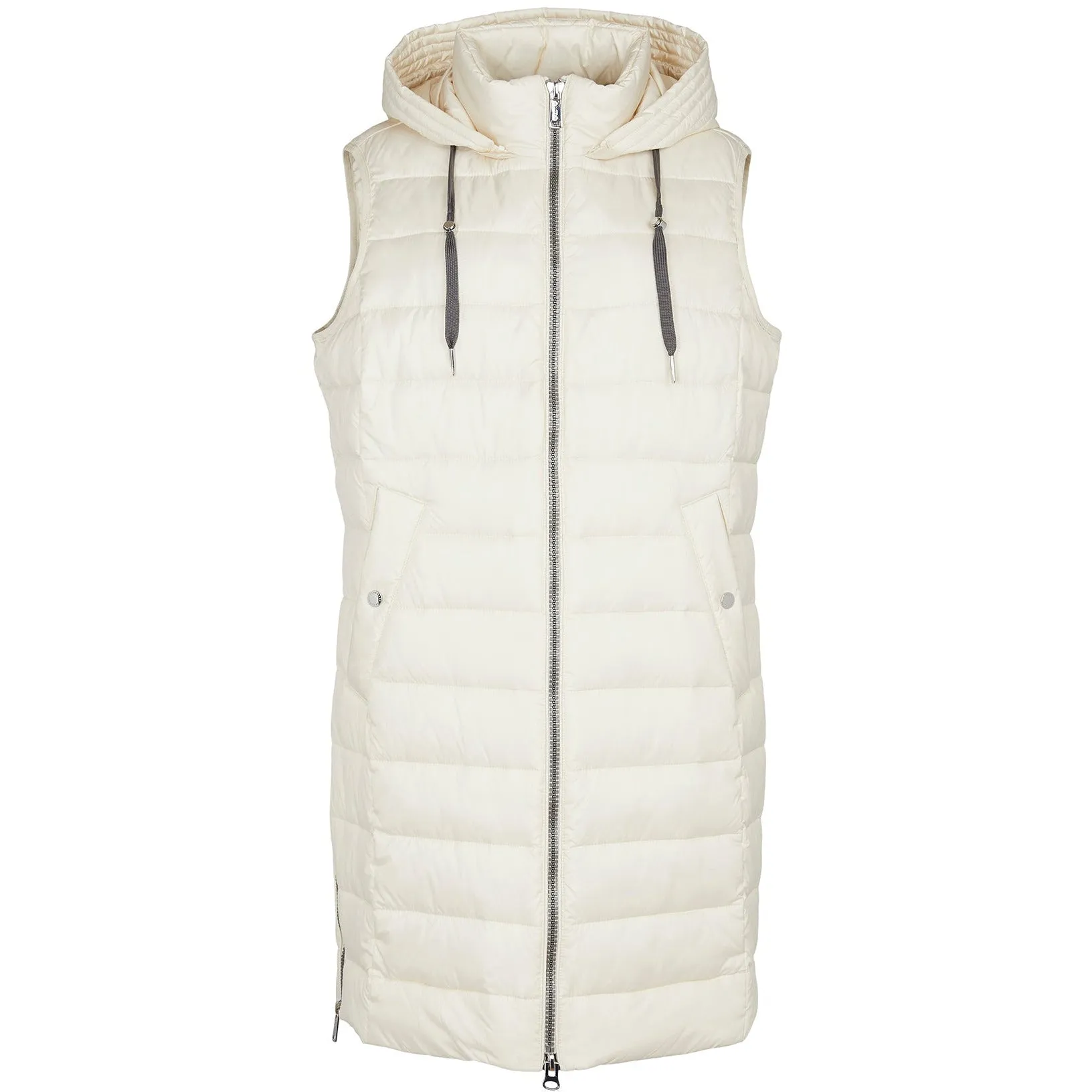 Frandsen Padded Longline Gilet in Cream