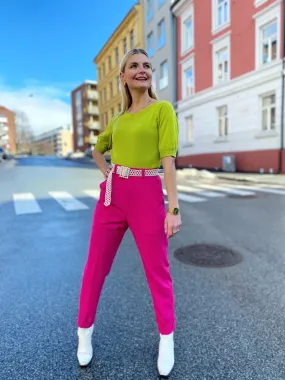 Frida Pants - bukse med høyt liv - rosa