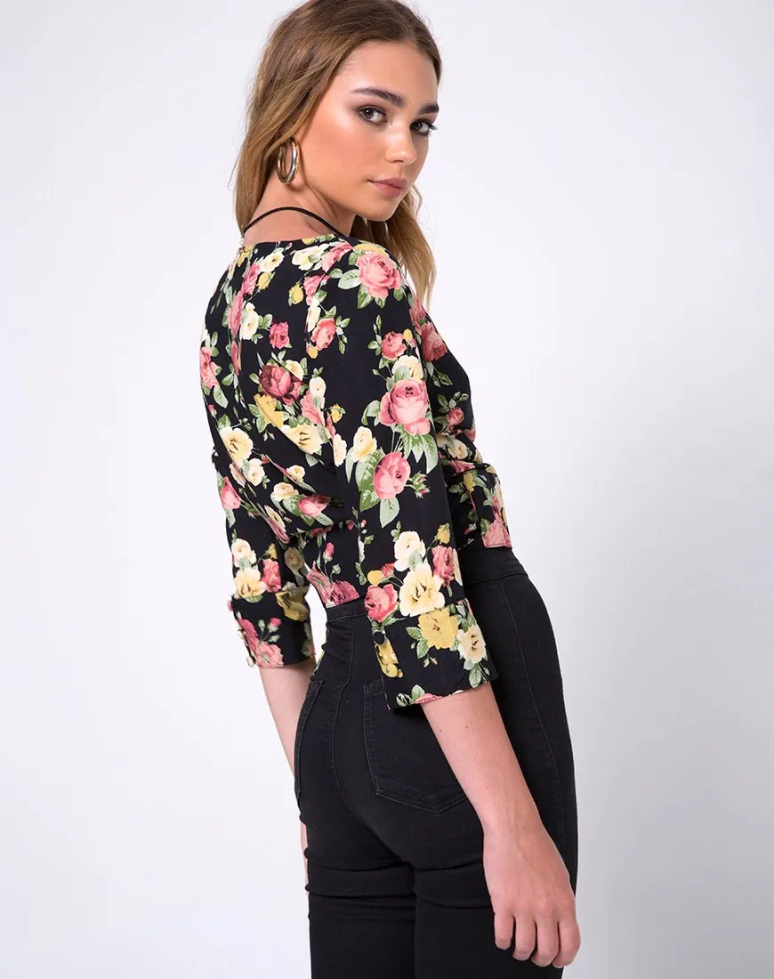 Gamthi Wrap Top in Vintage bloom