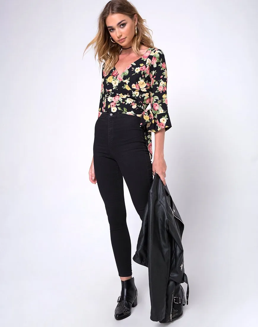 Gamthi Wrap Top in Vintage bloom