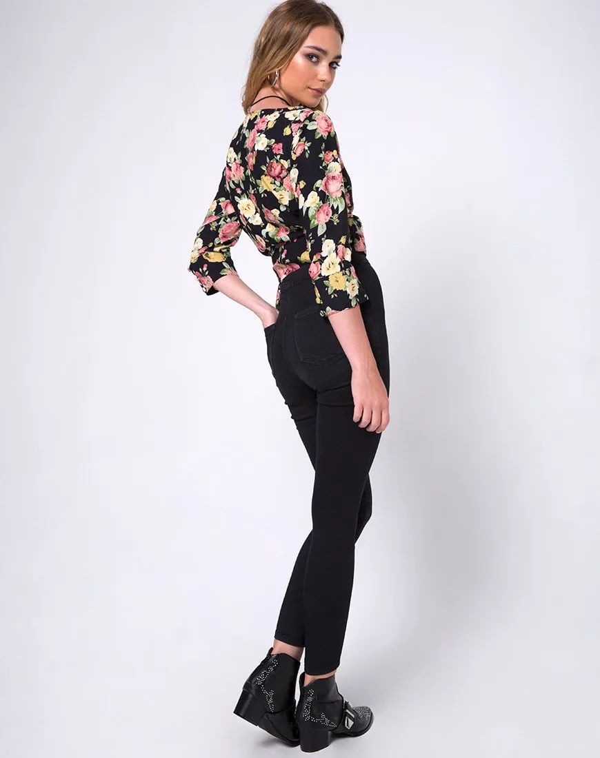 Gamthi Wrap Top in Vintage bloom