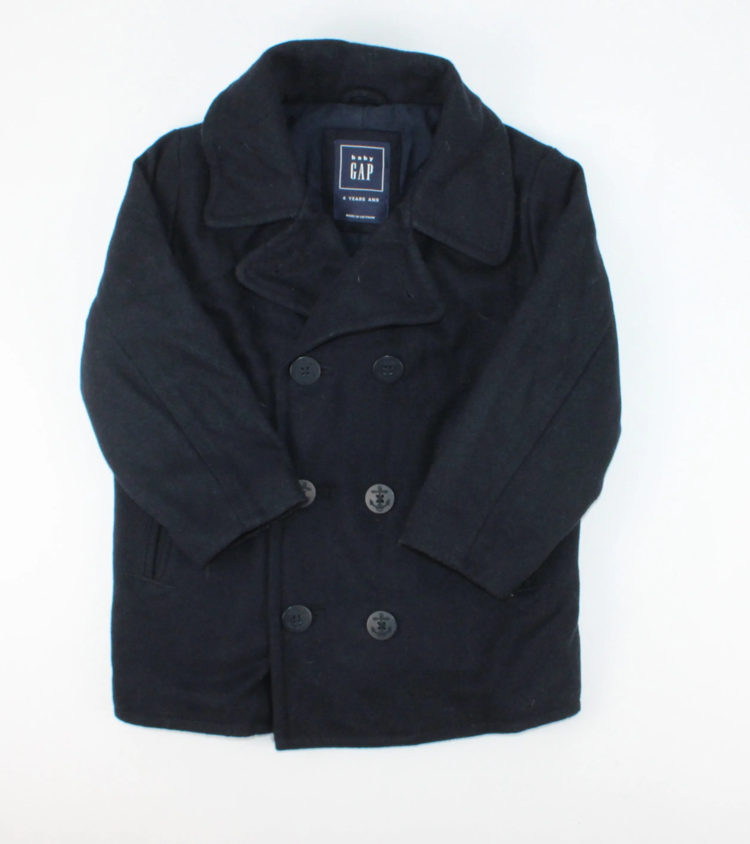 GAP NAVY WOOL COAT 4Y PRE-LOVED