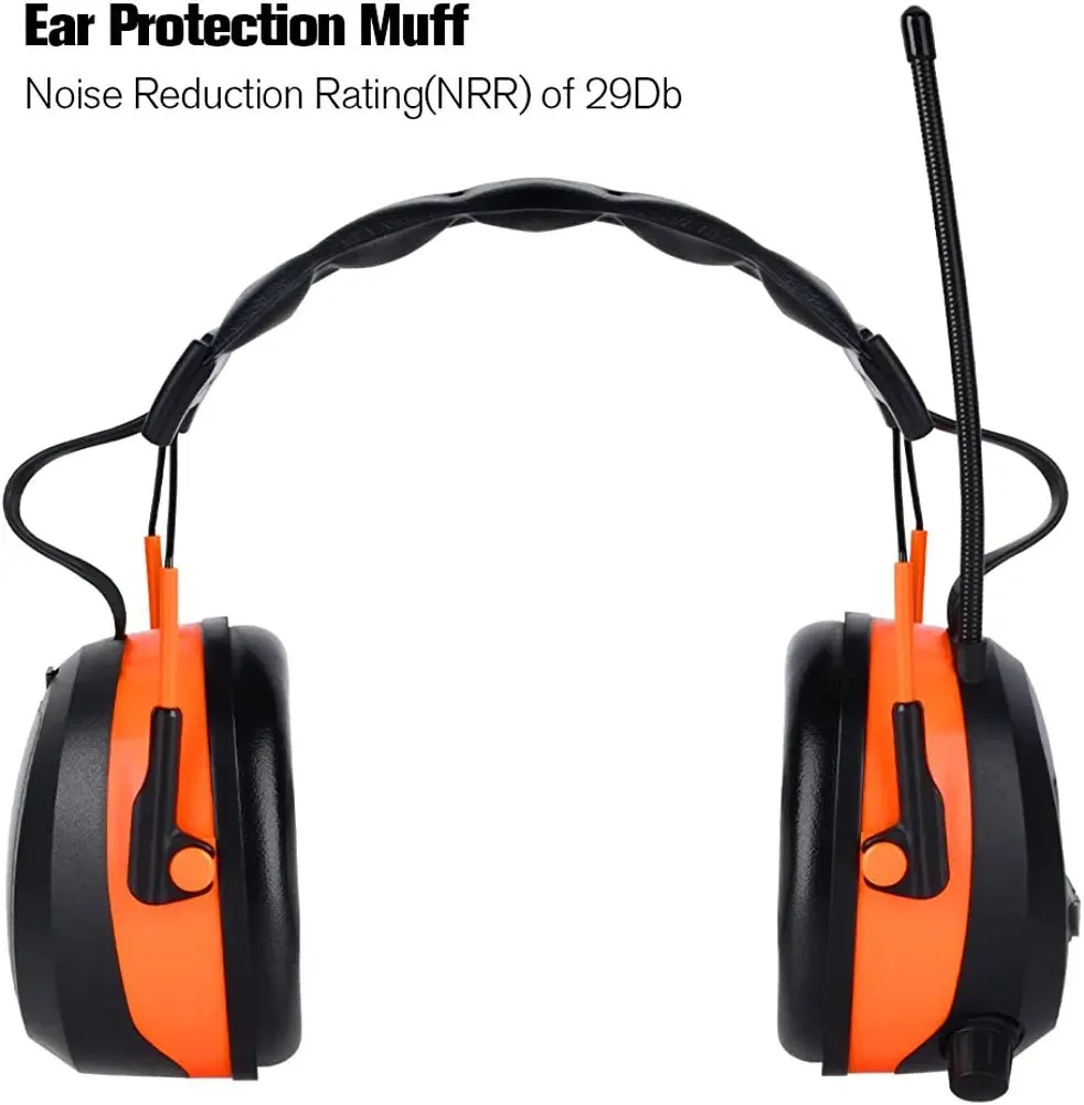 GARDTECH Radio Ear Muffs with Bluetooth, Industry Wireless Safety Hearing Protection Earmuffs, Lawn Mowing Headphones