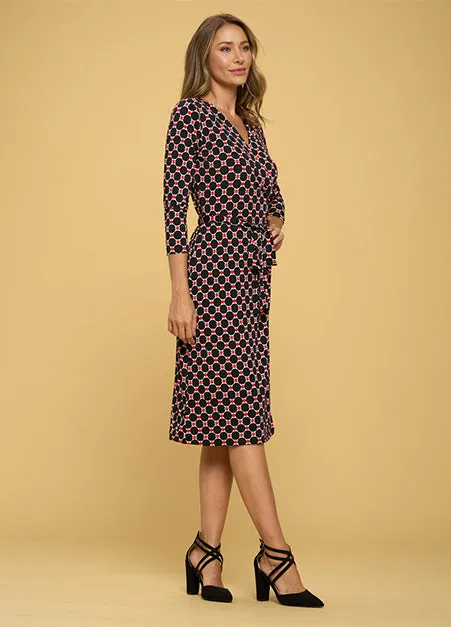 Geo Print Wrap Dress