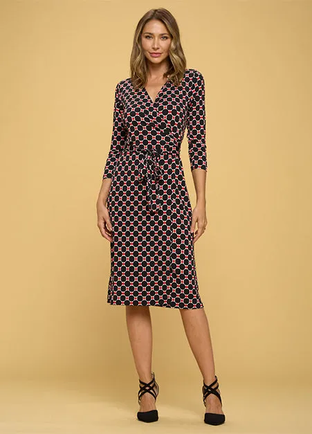 Geo Print Wrap Dress