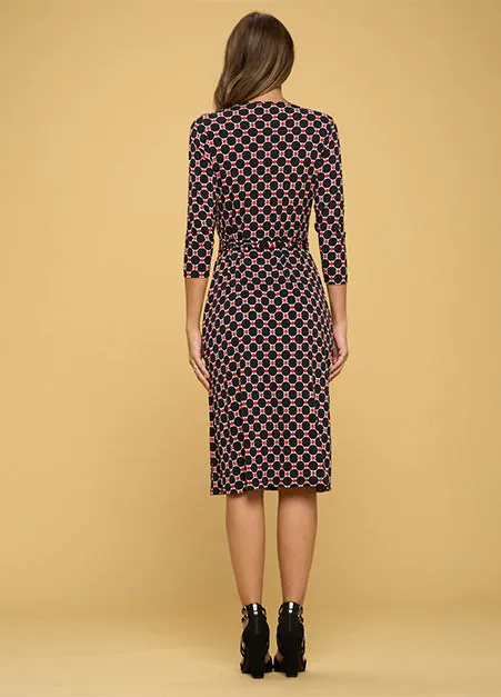 Geo Print Wrap Dress