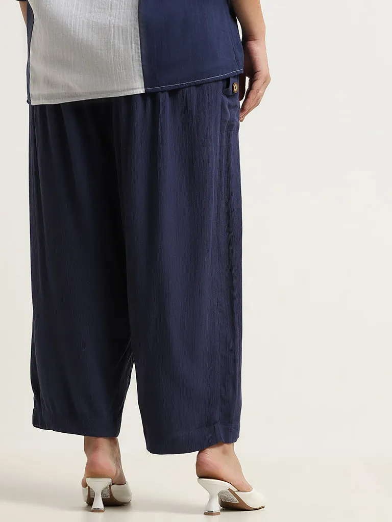 Gia Navy Flared High Rise Pants