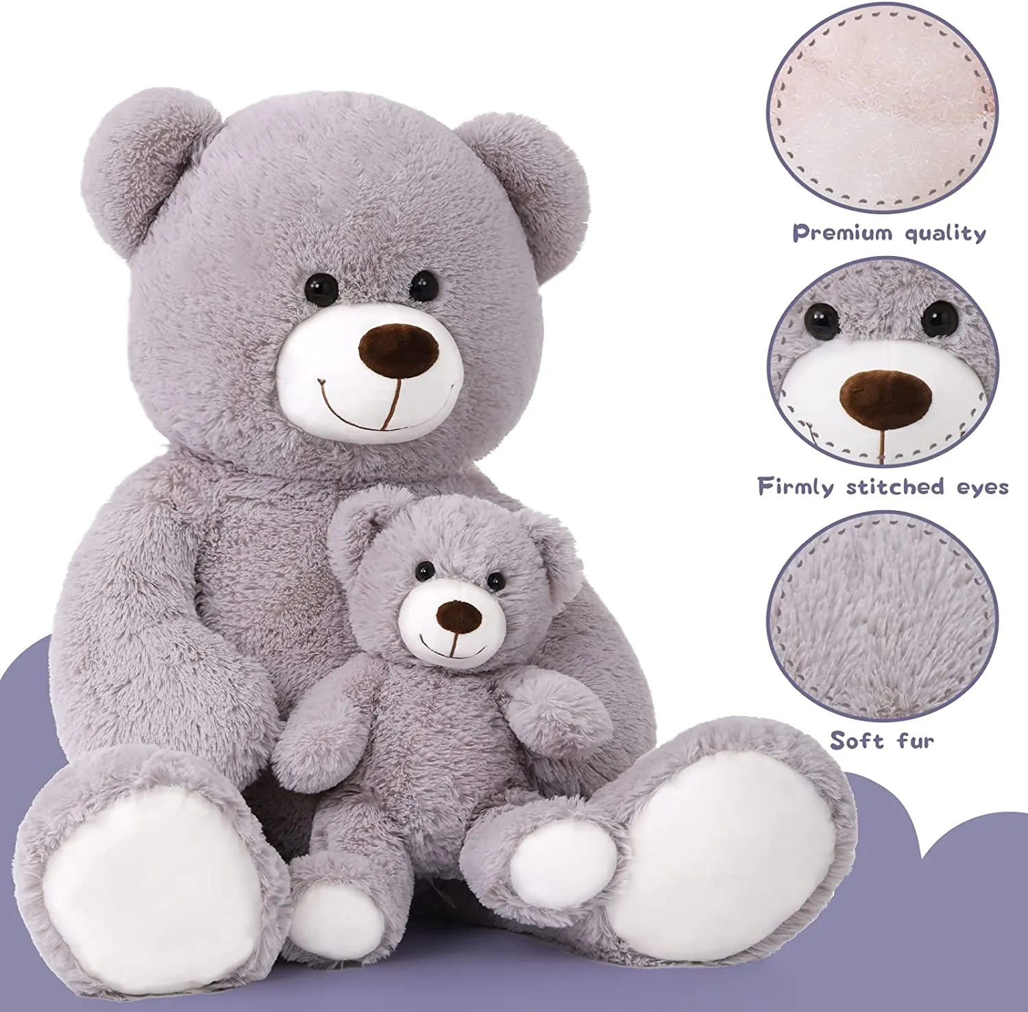 Giant Mommy Bear and Baby Stuffed Animal Toy, 39 Inches