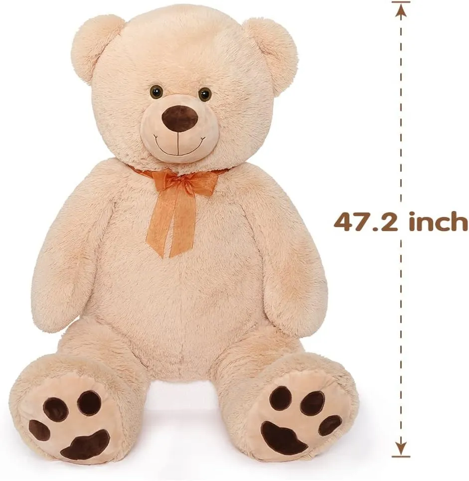 Giant Teddy Bear Plush Toy, Brown, 47 Inches