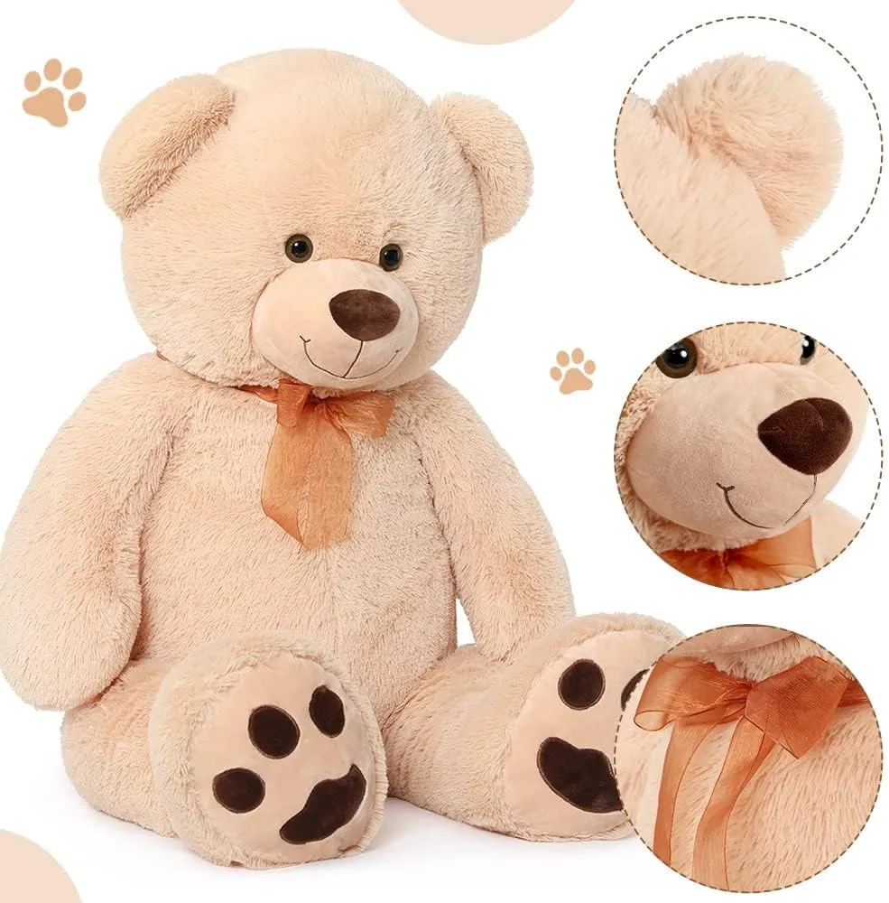 Giant Teddy Bear Plush Toy, Brown, 47 Inches