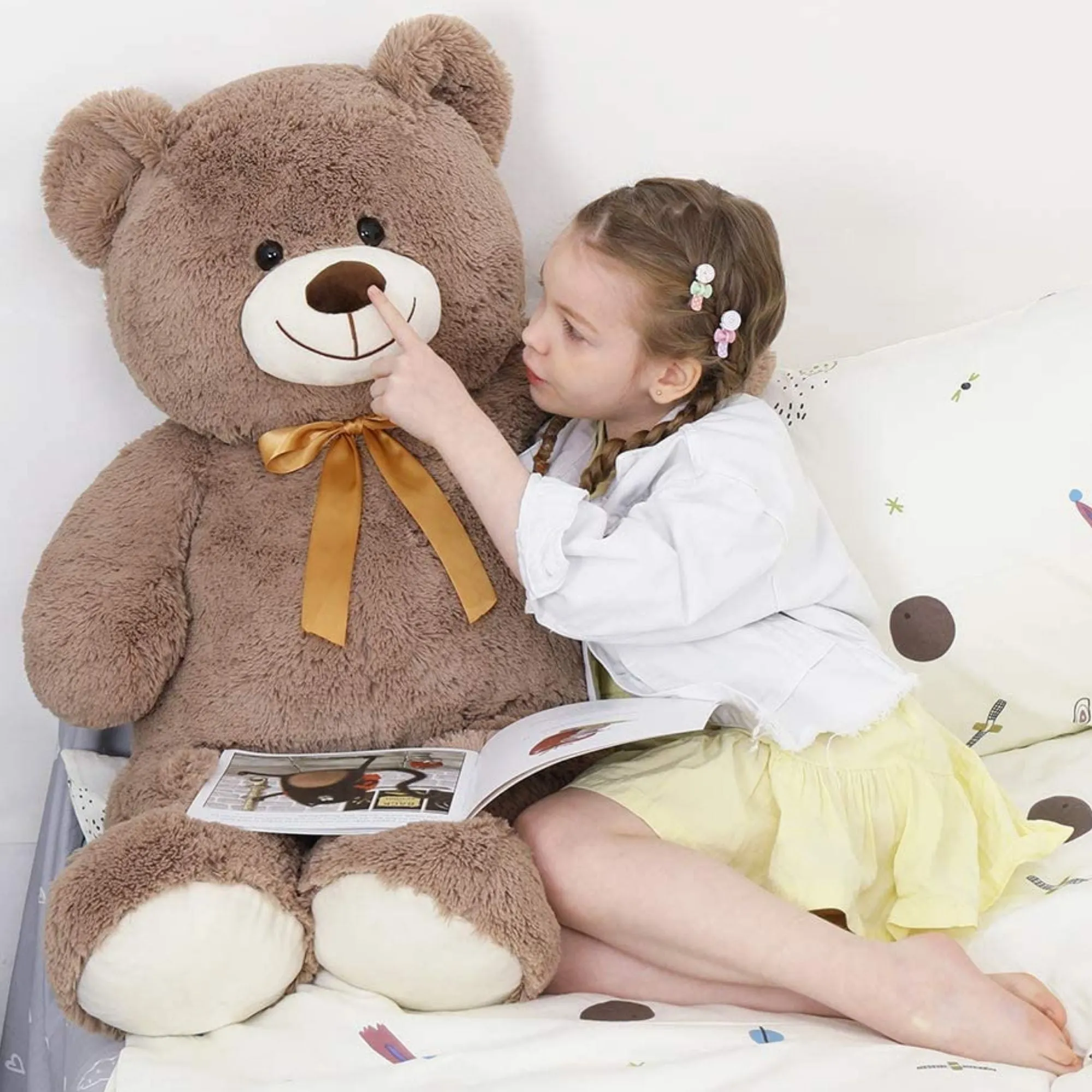 Giant Teddy Bear Stuffed Animal Toy, Brown, 40 Inches