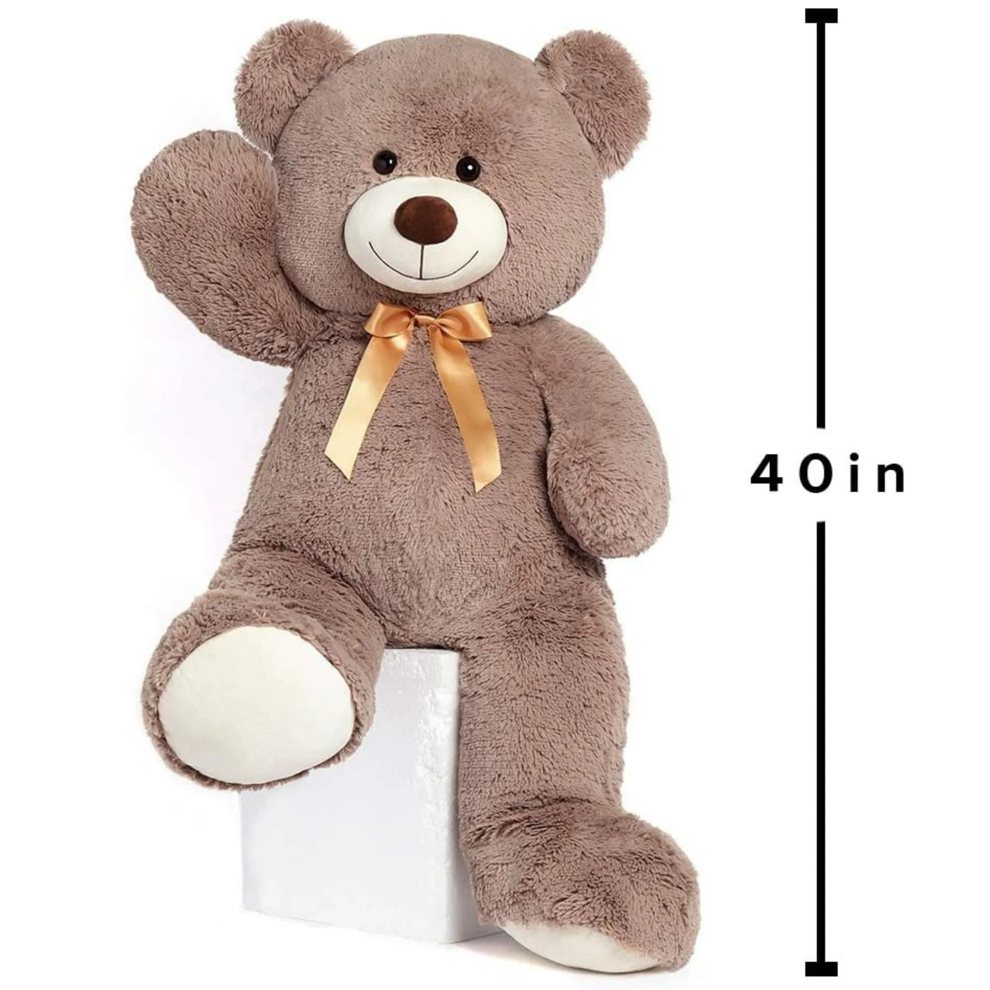 Giant Teddy Bear Stuffed Animal Toy, Brown, 40 Inches