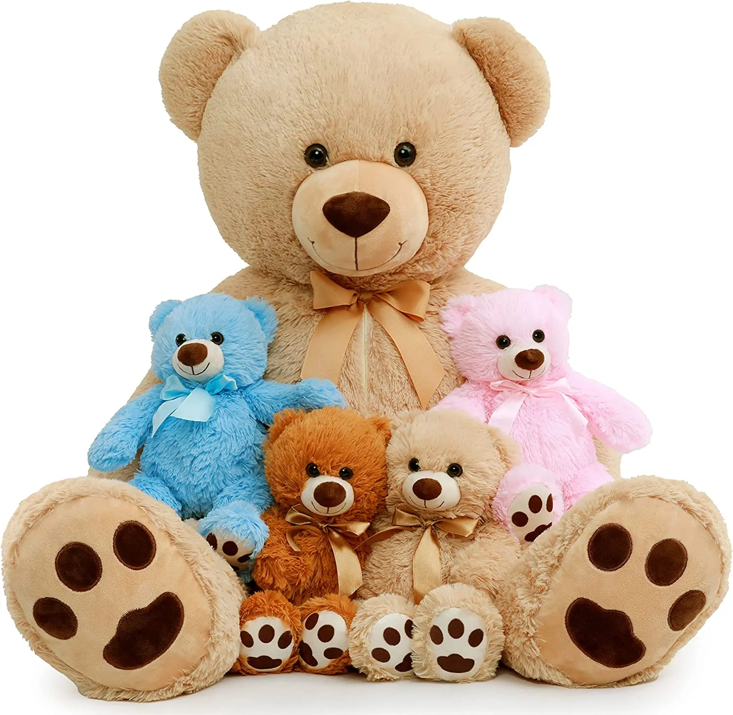 Giant Teddy Bear with Baby Bears, Brown