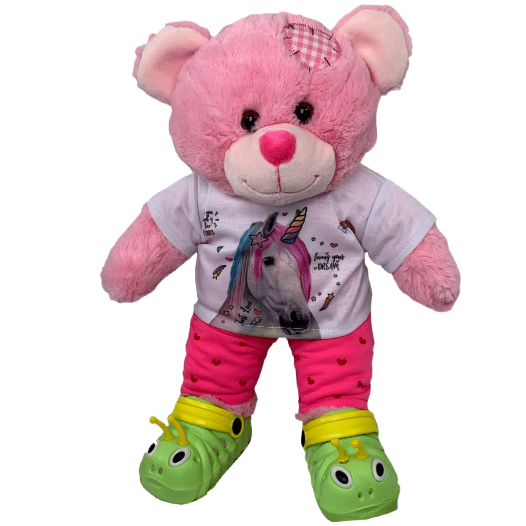 Glitter Unicorn Outfit Pink Bear Gift Set