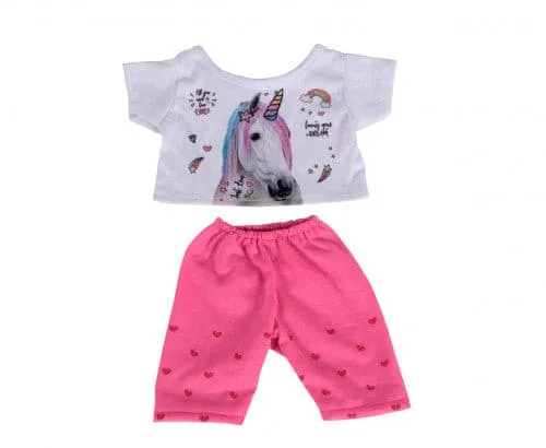 Glitter Unicorn Outfit Pink Bear Gift Set