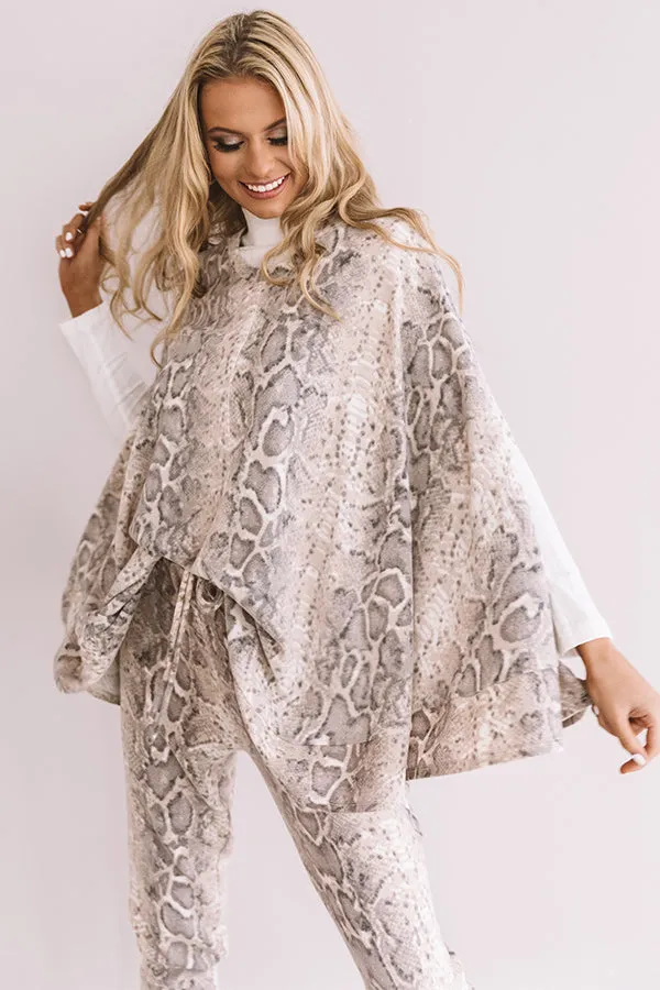 Got My Attention Snake Print Poncho Top