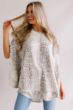 Got My Attention Snake Print Poncho Top