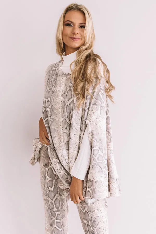 Got My Attention Snake Print Poncho Top