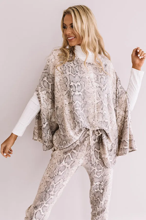 Got My Attention Snake Print Poncho Top