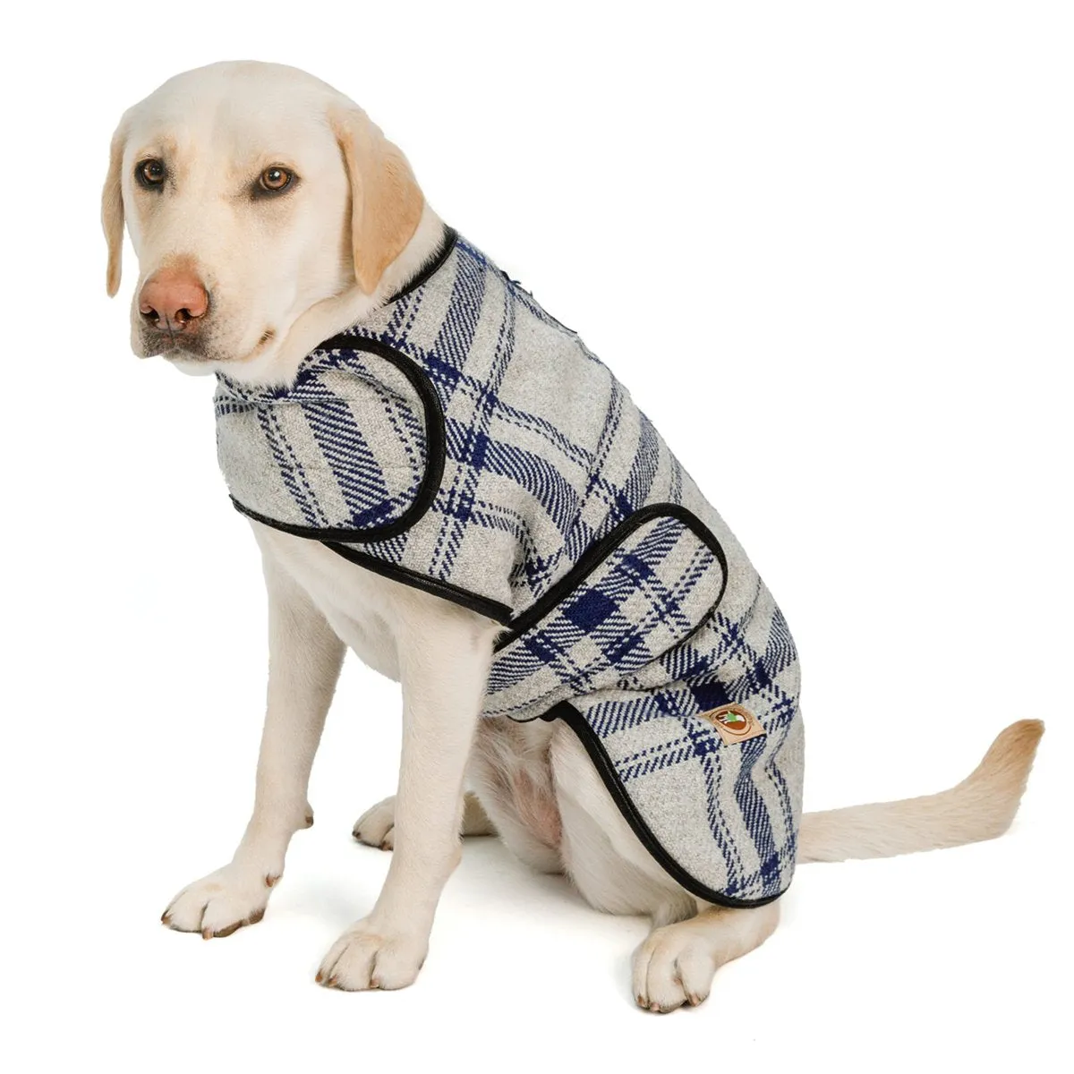 Grey/Blue Plaid Blanket Dog Coat