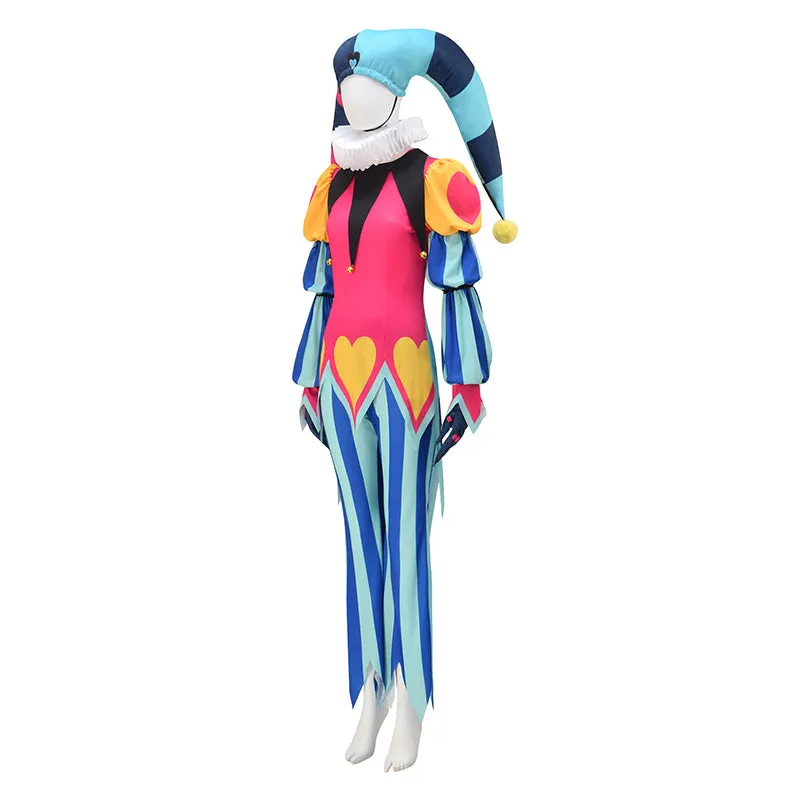 Helluva Boss Fizzarolli Cosplay Hazbin Hotel Costume Red Clown Suit with Headwear