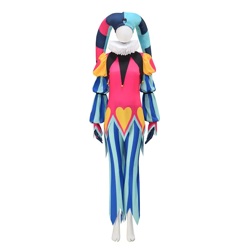 Helluva Boss Fizzarolli Cosplay Hazbin Hotel Costume Red Clown Suit with Headwear