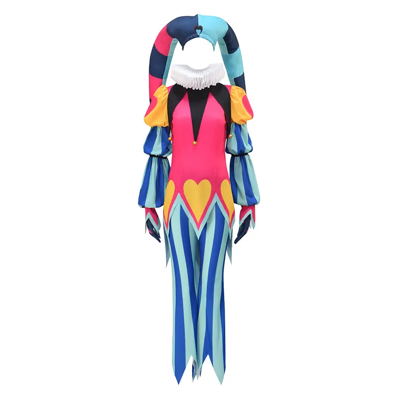 Helluva Boss Fizzarolli Cosplay Hazbin Hotel Costume Red Clown Suit with Headwear