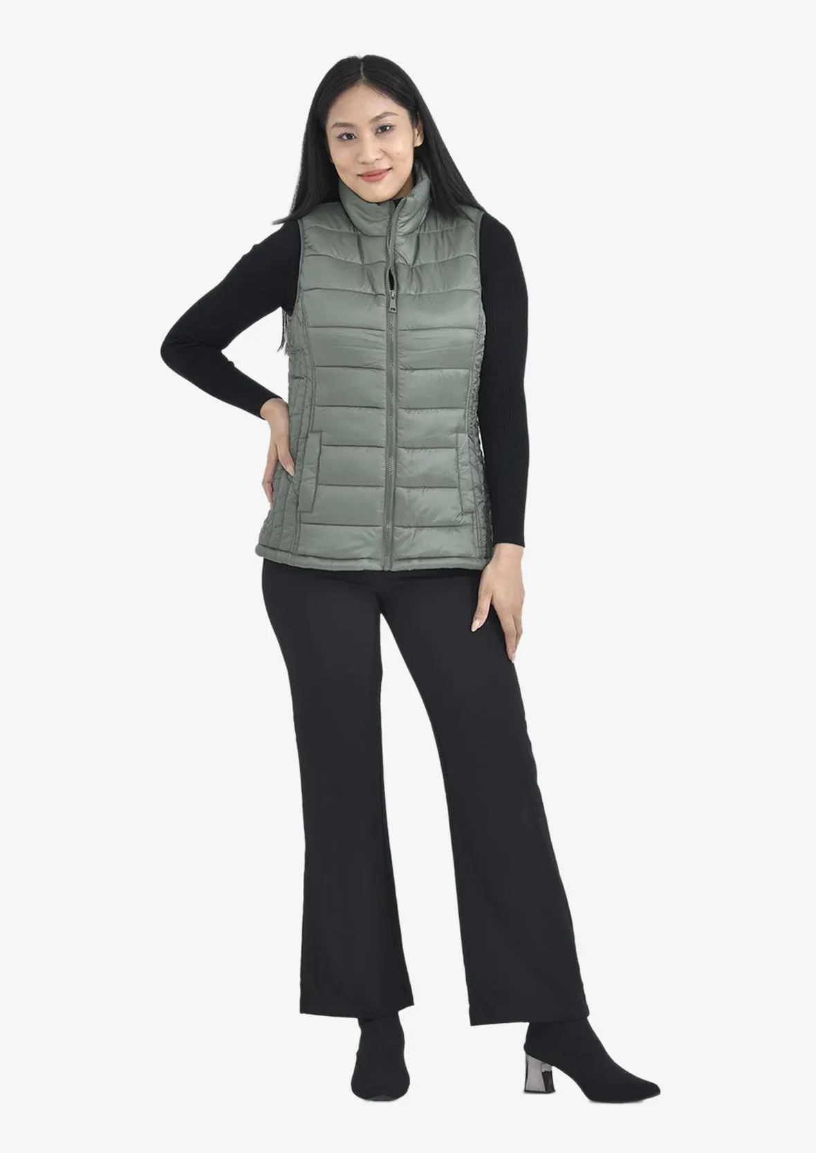 High-Neck Quilted Gilet