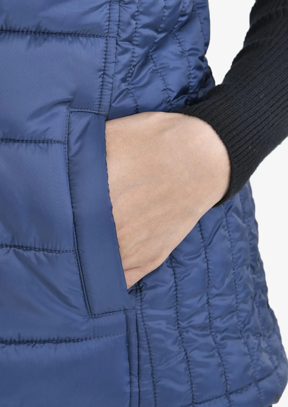 High-Neck Quilted Gilet