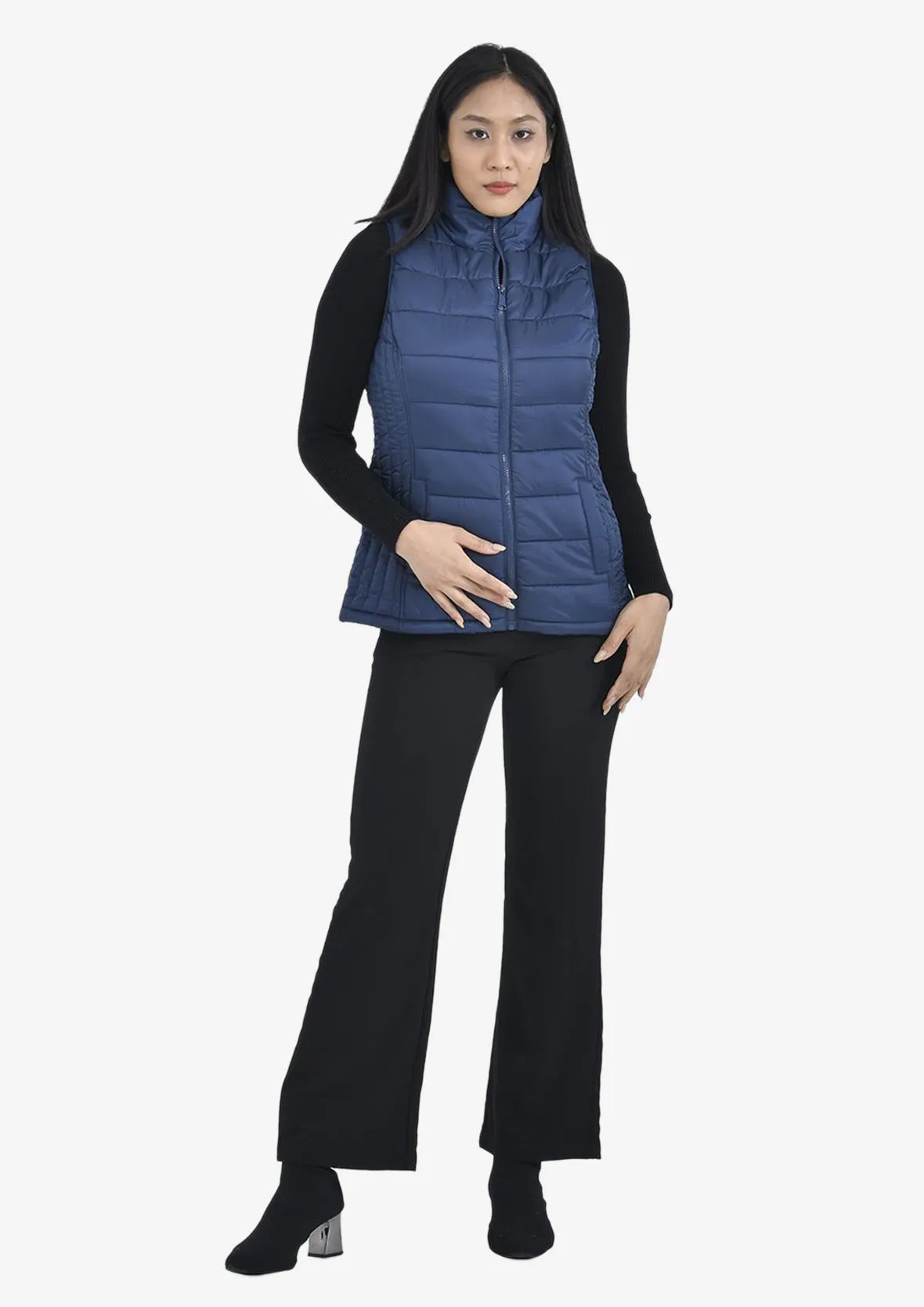 High-Neck Quilted Gilet