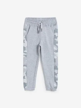 HOP Kids Grey Camouflage Panelled Joggers