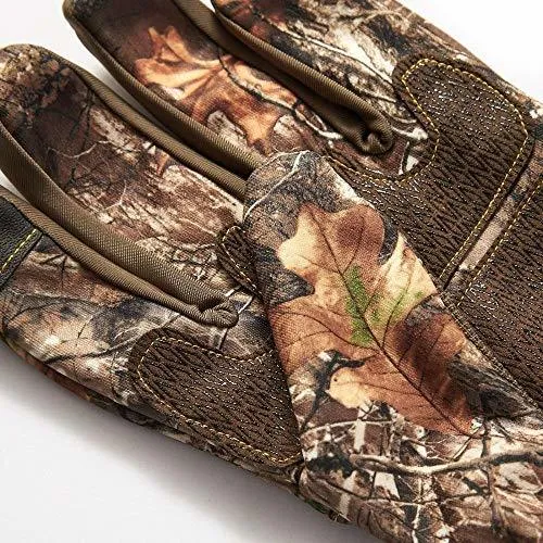 HOT SHOT Men’s Camo Swiftstrike Pro-Text Gloves – Realtree Edge Outdoor Hunting Camouflage Gear