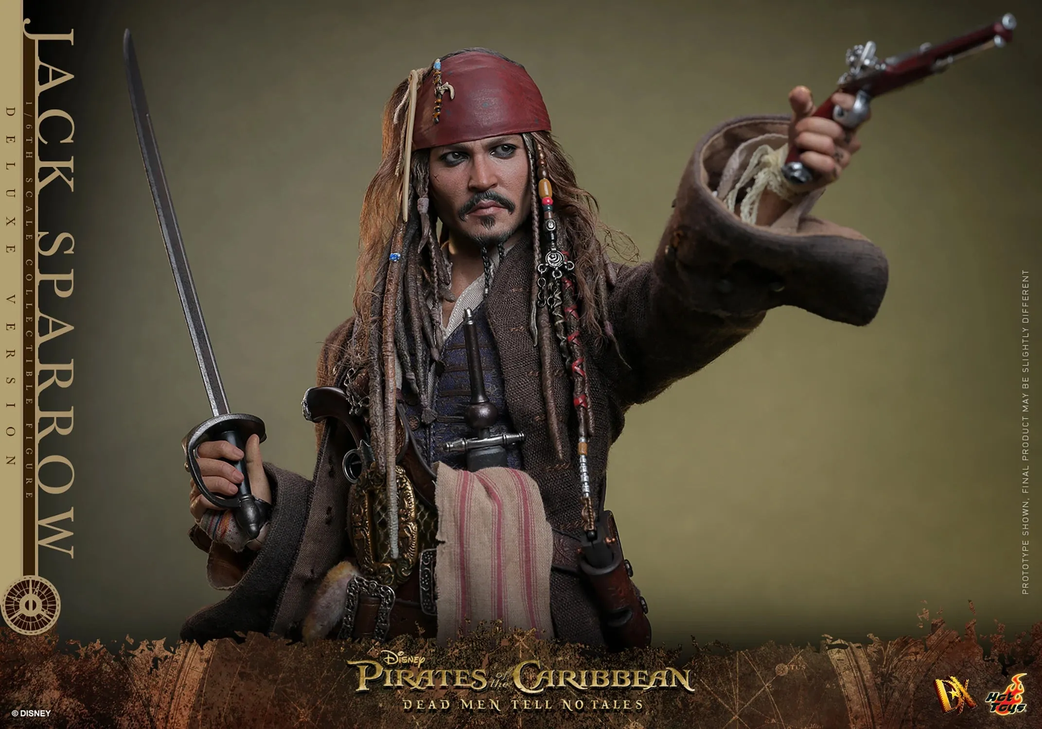 HOT TOYS PIRATES OF THE CARRIBEAN JACK SPARROW ARTISAN EDITION (DELUXE VERSION) DX39AE