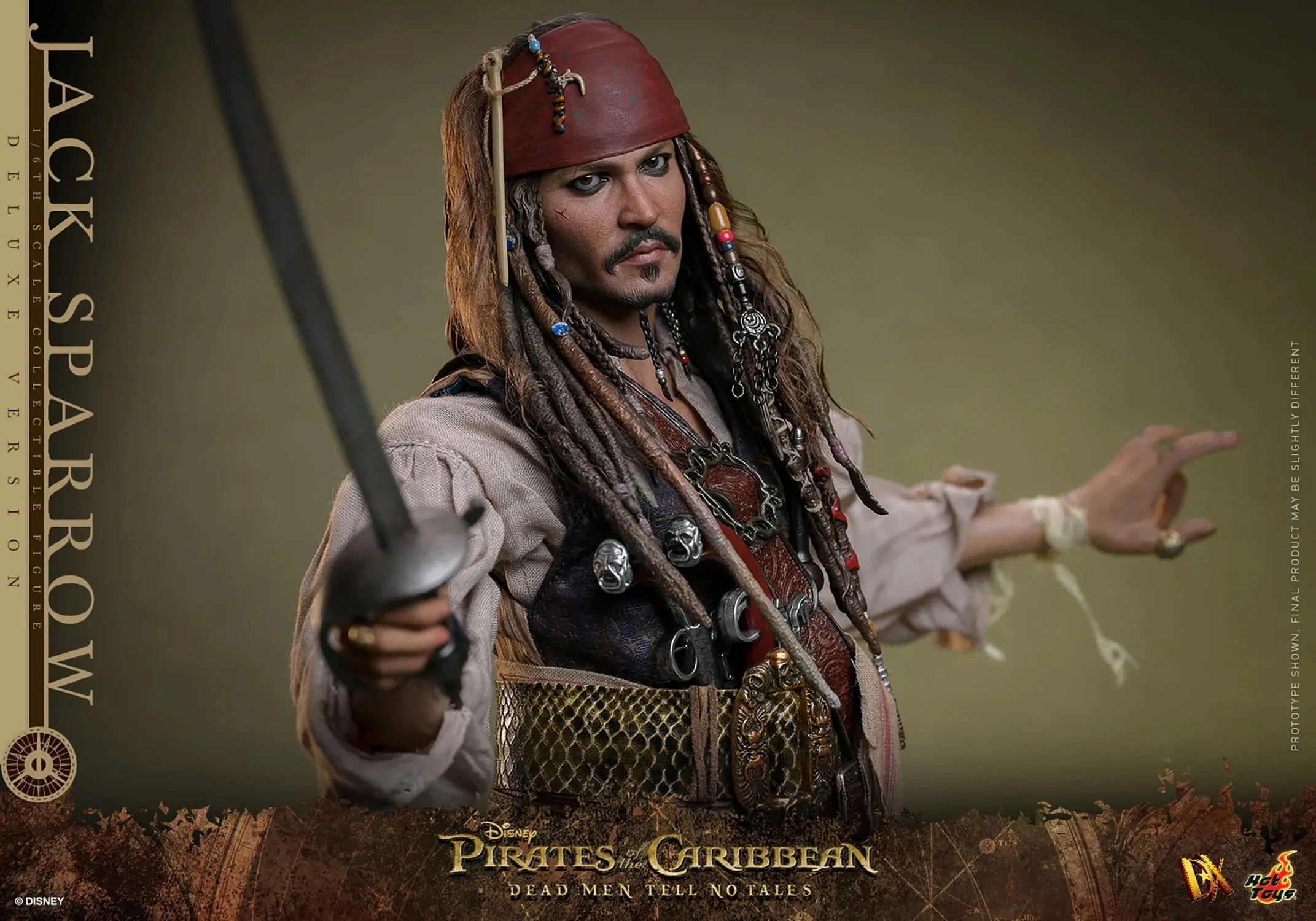 HOT TOYS PIRATES OF THE CARRIBEAN JACK SPARROW ARTISAN EDITION (DELUXE VERSION) DX39AE