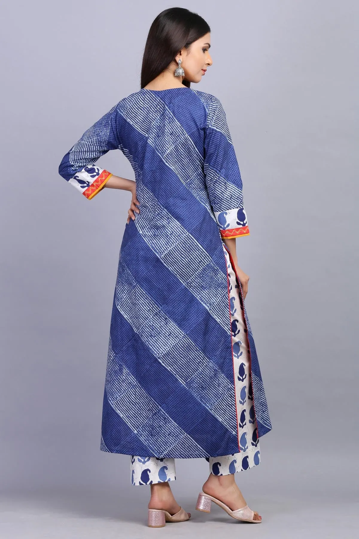 Indigo blue straight fit Kurta with matching Pants