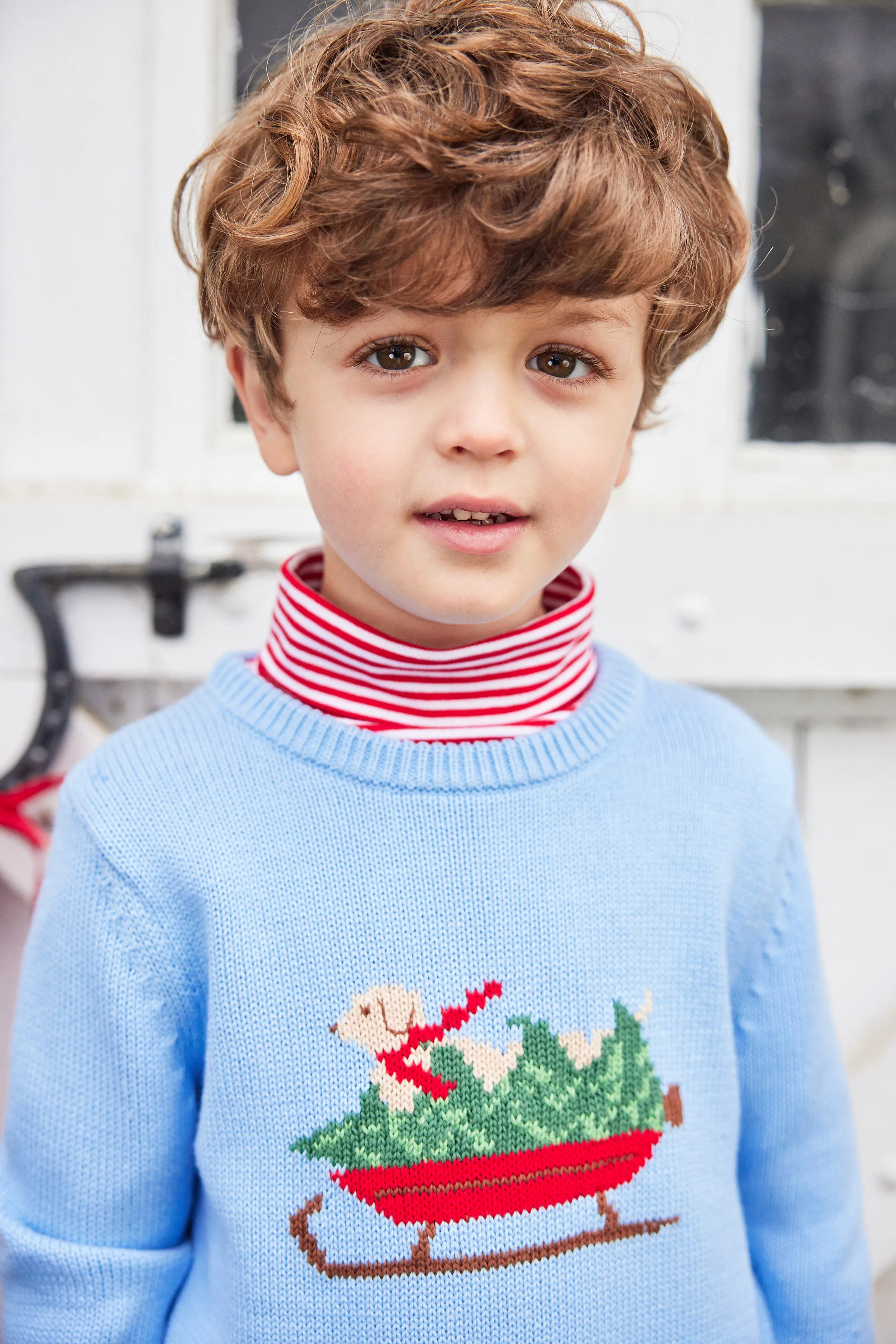 Intarsia Sweater - Blue Holiday Lab