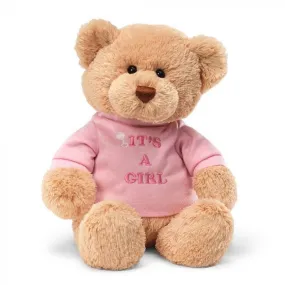 It's a Girl Teddy Bear Pink 30cm