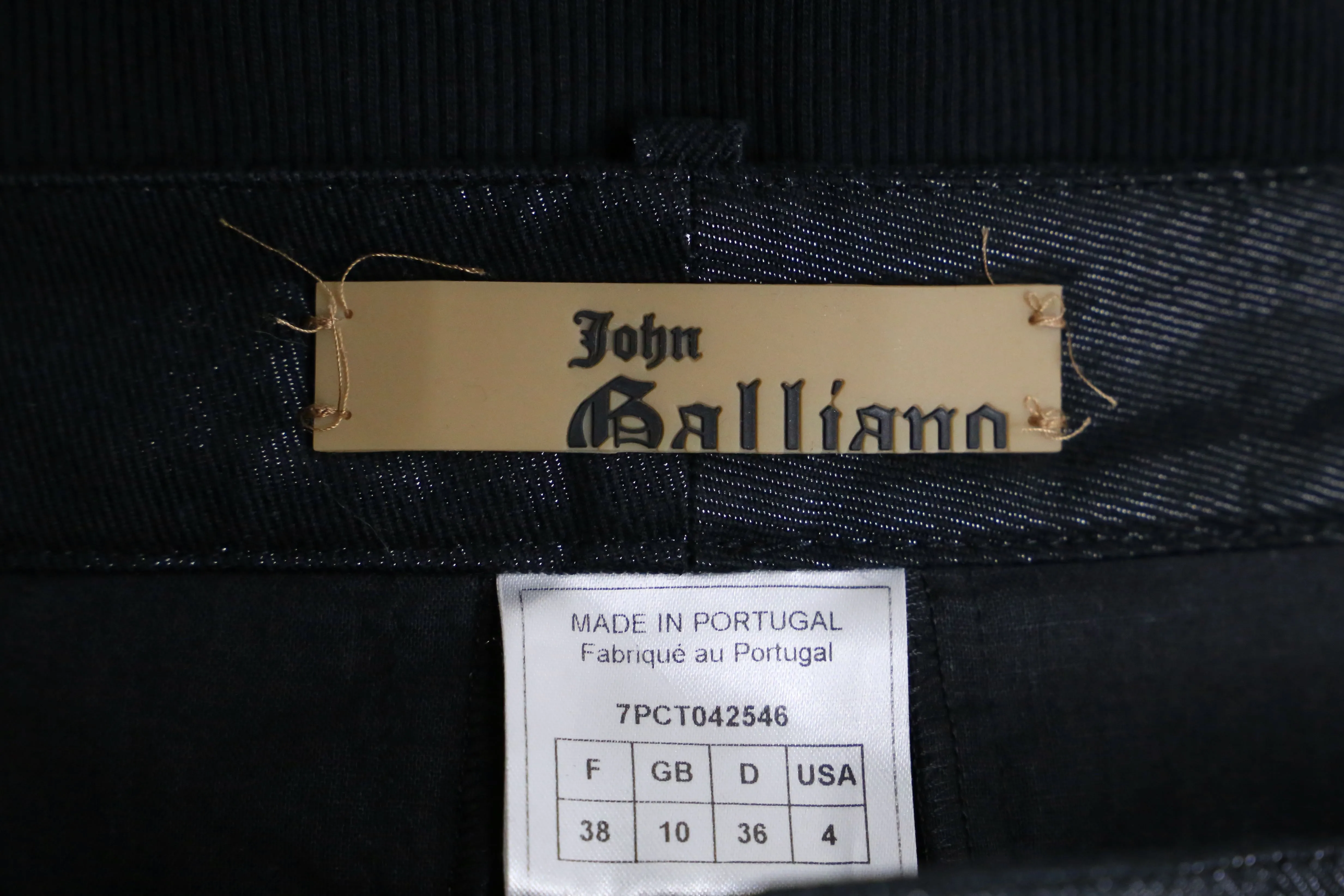 “John Galliani” metallic black flare pants