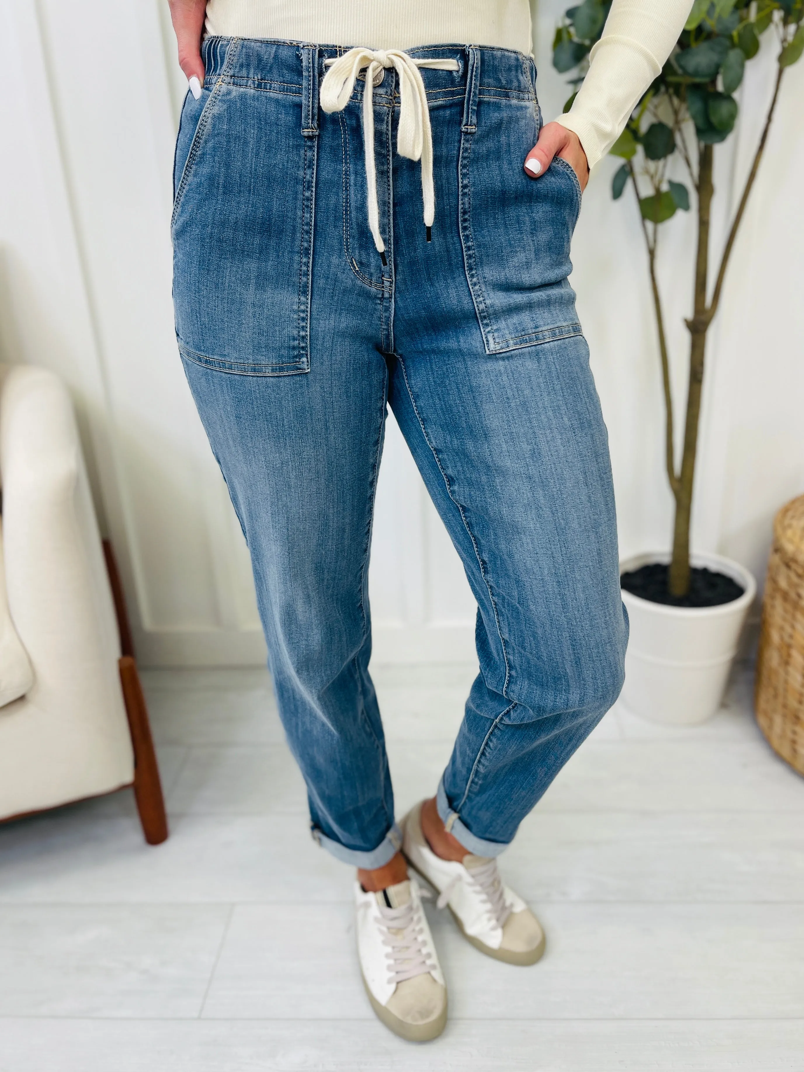 Judy Blue Joggers REG/CURVY Jog It Out Denim Joggers RESTOCK!