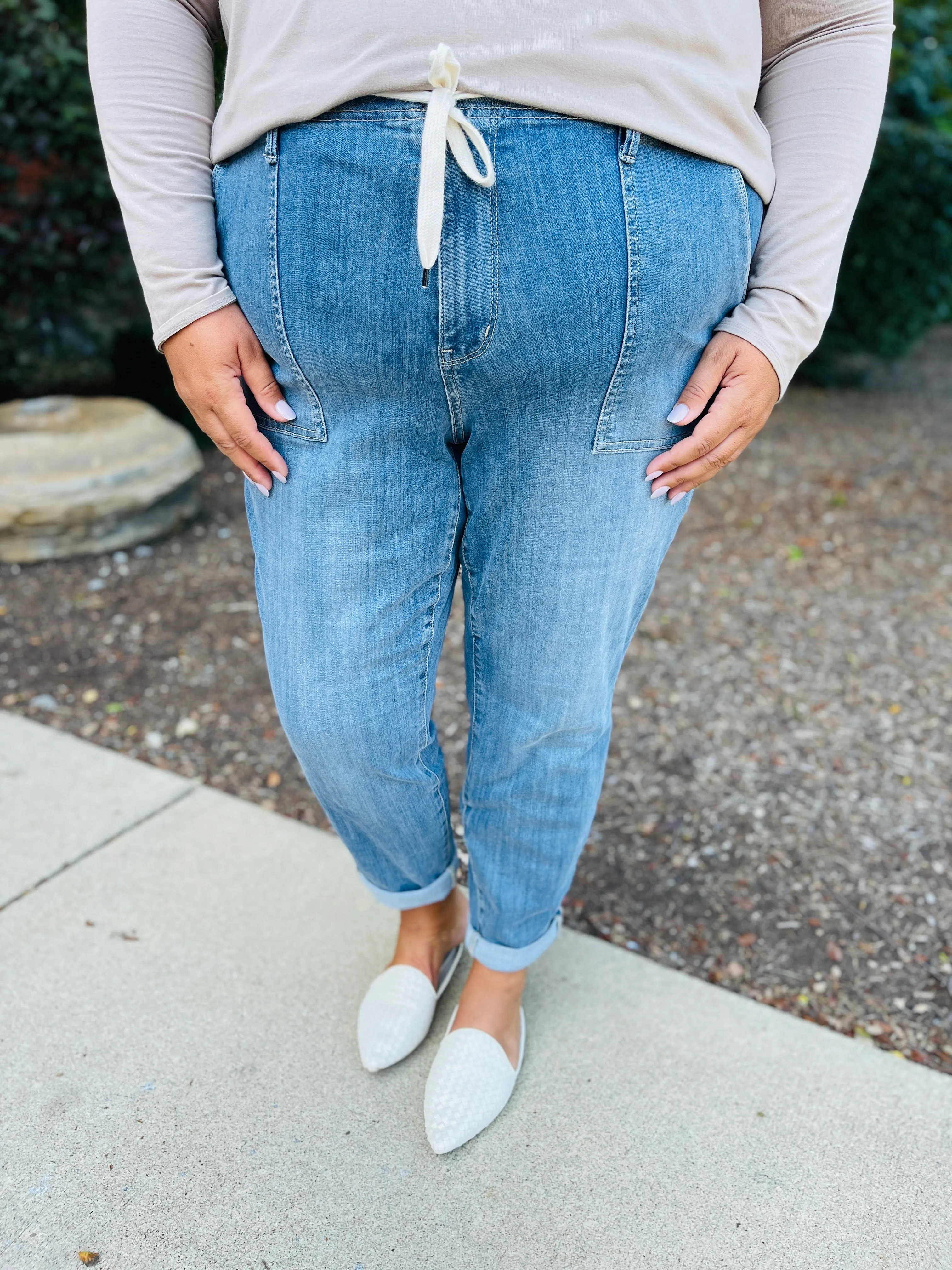 Judy Blue Joggers REG/CURVY Jog It Out Denim Joggers RESTOCK!