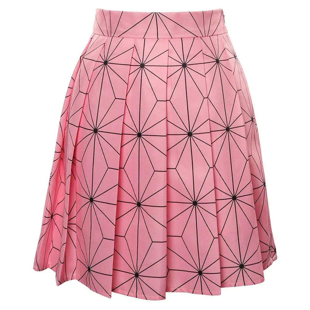 Kamado Nezuko Cosplay Costume Pleated Skirt