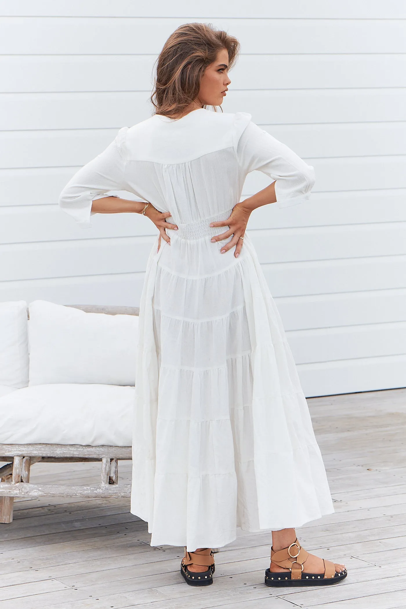 Karlie Maxi Dress  - White