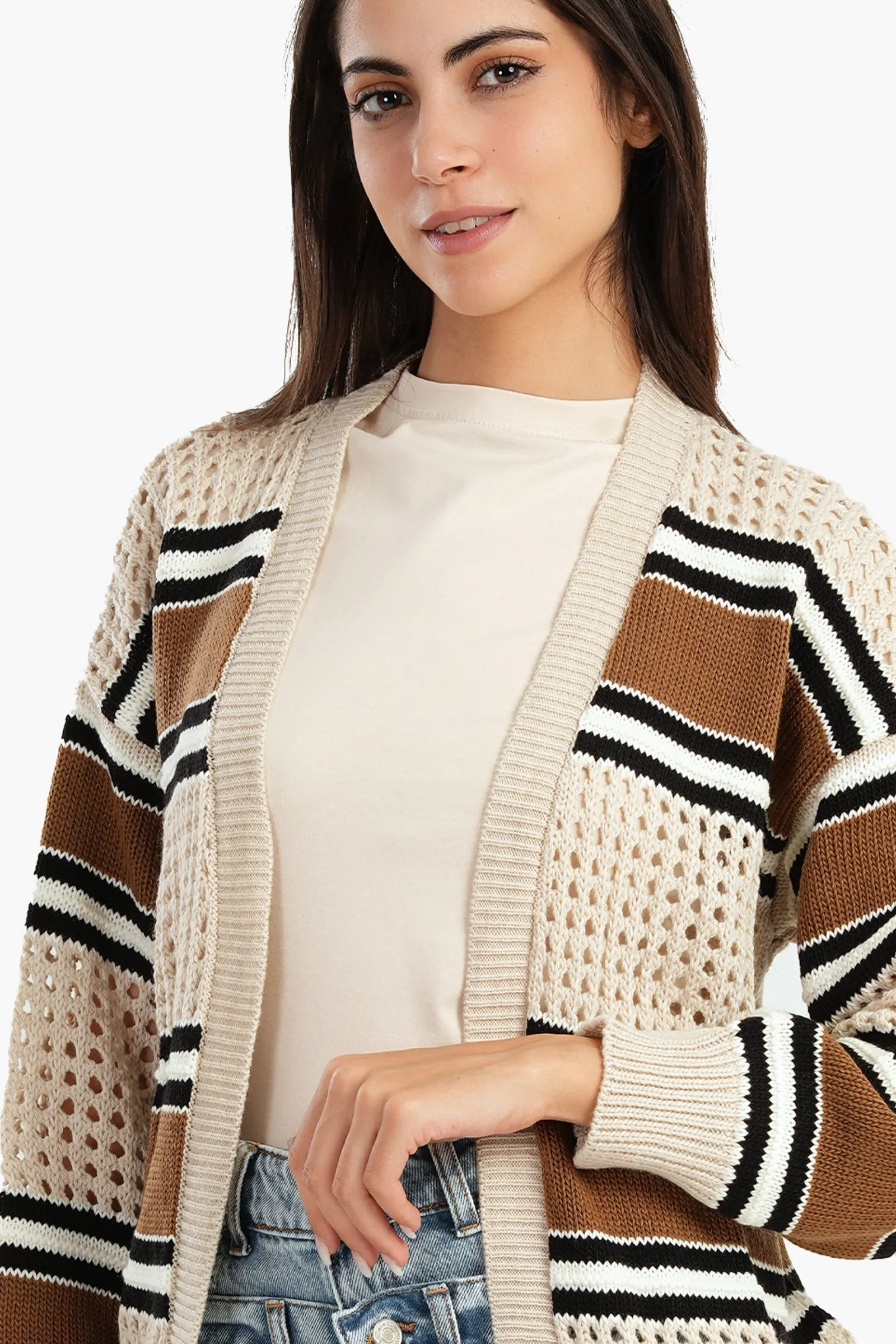 Knitted & Perforated Lounge Cardigan