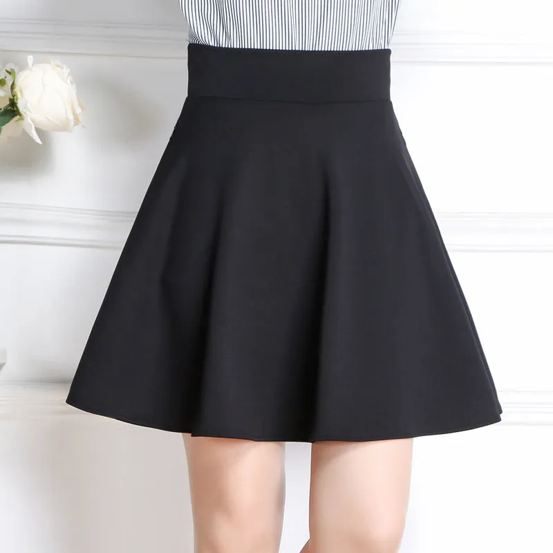 Korean A-Line Skorts Pleated Culottes Flare Pocket Skorts