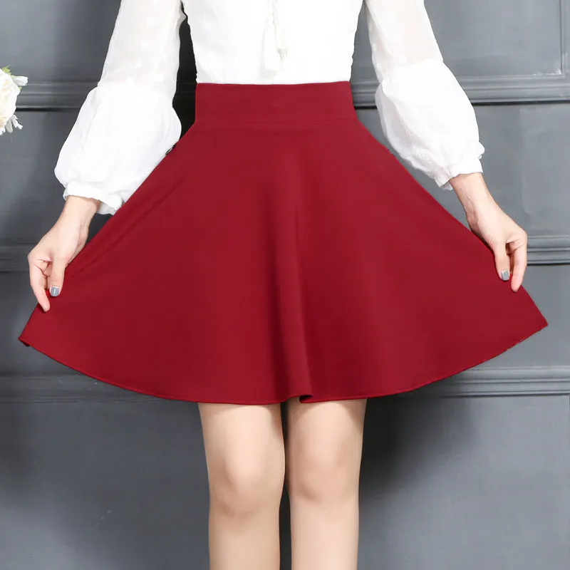 Korean A-Line Skorts Pleated Culottes Flare Pocket Skorts