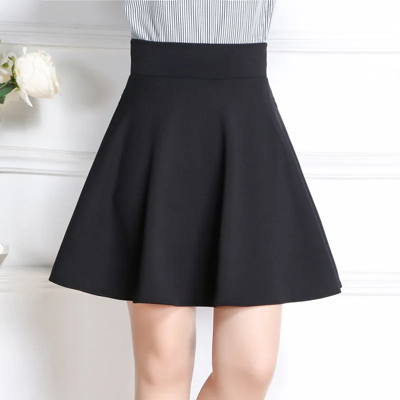 Korean A-Line Skorts Pleated Culottes Flare Pocket Skorts