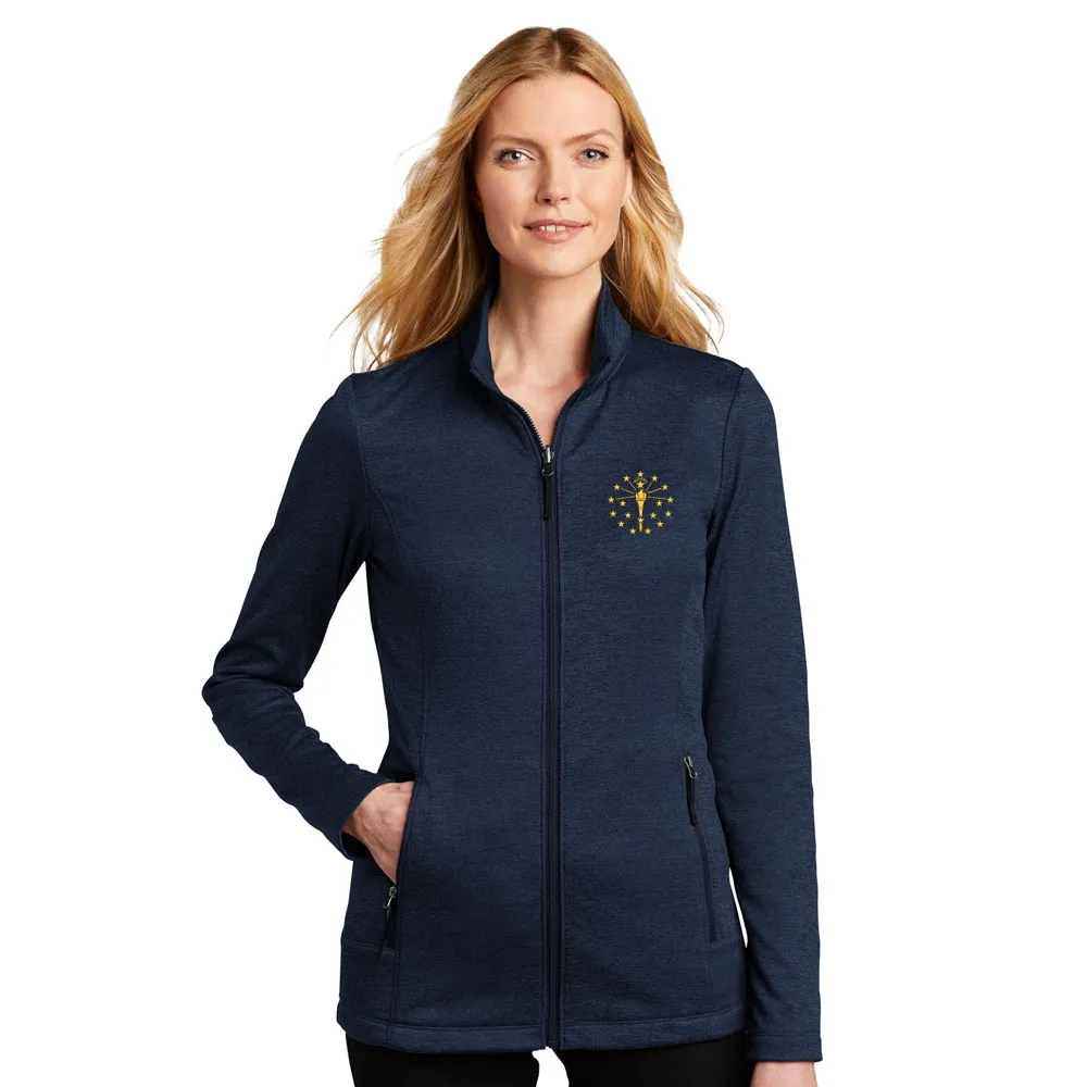 Ladies Collective Striated Fleece Jacket - Indiana Torch