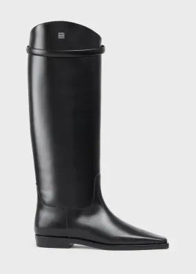 Leather riding boots black