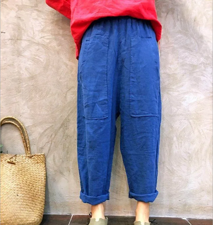 Linen Summer Wide Legs Women Casual Pants LPP97139